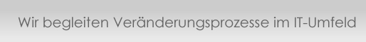 Wir begleiten Ver&auml;nderungsprozesse im IT-Umfeld